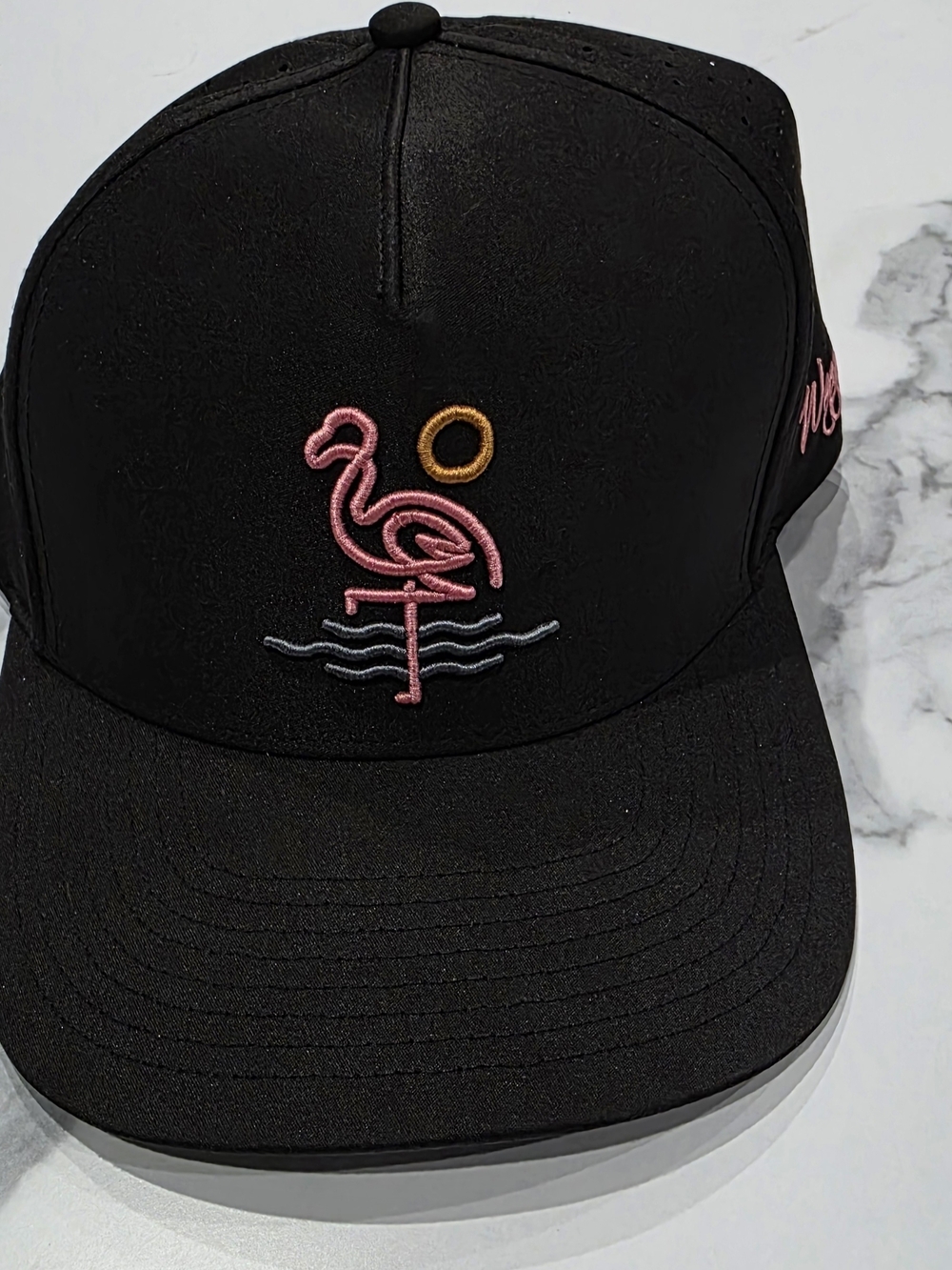 Waggle Golf Flamingo Bay Snapback Hat - Black - 5P OG - New
